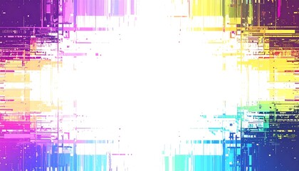 Abstract burst of color, horizontal lines form a frame with bright center