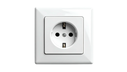 A close-up view of a standard, European-style wall electrical outlet