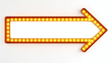 Obraz premium Bright Marquee Arrow Sign with White Space for Text or Graphics