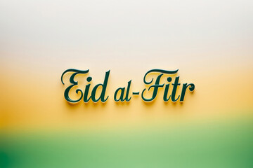 Greeting Card Traditional Muslim Islamic Holiday Eid al-Fitr with Creeds symbol faith AI Generative