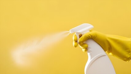 Effective hygiene practices for home cleanliness demonstration with spray product