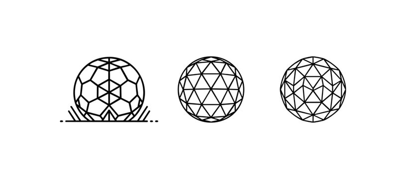 Black and White Geodesic Dome Architecture Design