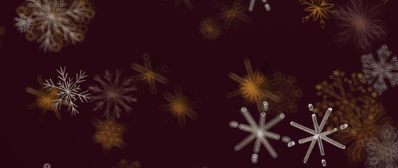 Abstract snowflake pattern on a dark background. Winter, Christmas background concept. Festive winter season illustratio