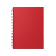 Red spiral notebook isolated on transparent background isolated on transparent background