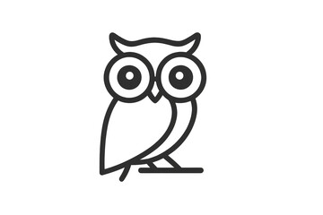 Fototapeta premium Owl outline icon representing wisdom and knowledge, a simple nocturnal bird vector graphic