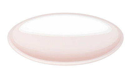 A glossy, oval-shaped object with gradient shading, reflecting light against a dark background