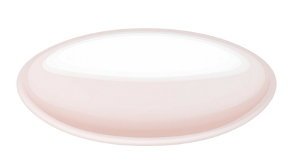A glossy, oval-shaped object with gradient shading, reflecting light against a dark background