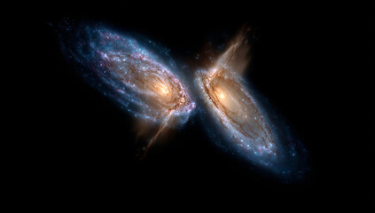 Two Interacting Spiral Galaxies Merging in Deep Universe