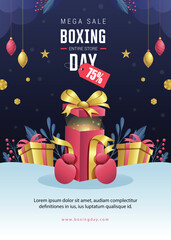 Boxing Day Sale Promotional Background with Gifts