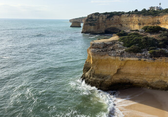 Praia do Barranquinho the beautiful beaches and cliffs of the Algarve Coast in Portugal
