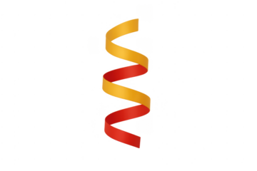 Spiraling red and orange party ribbon celebrating festive decorations