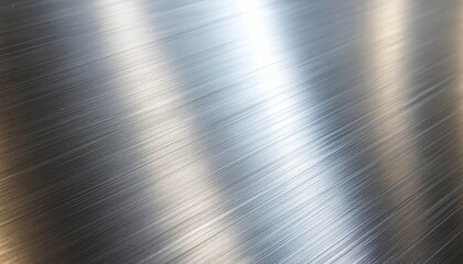 Brushed metal texture background, abstract metallic surface with light reflections and scratches.