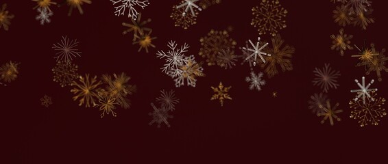 Festive digital artwork featuring falling snowflakes. Perfect for seasonal designs, Christmas greetings and holiday prom © vegefox.com