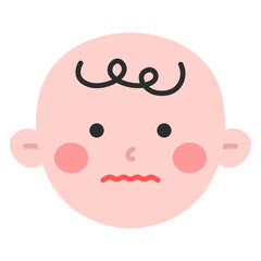 Obraz premium 두려운 아기 얼굴 일러스트