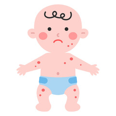 Obraz premium 아기 몸 두드러기 일러스트