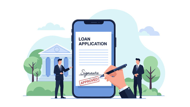 Loan application approved on mobile phone