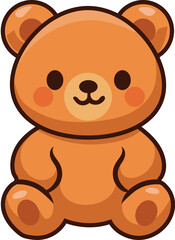 Teddy Bear Cartoon Sitting Vector Design