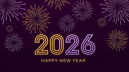 Happy new year 2026 fireworks celebration