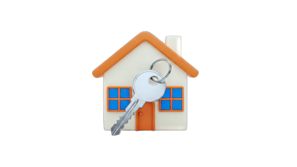 House with Key: Symbol of Home Ownership & Real Estate