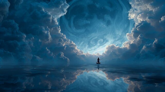 Spiritual Journey Under a Cosmic Cloud Vortex Mahashivratri Wallpaper