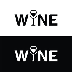 Elegant wine logo with heart symbol for branding and advertising