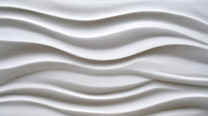 Fototapeta premium White organic lines flow smoothly across linen textured surface, creating calming abstract wave pattern with gentle curves and soft shadows for serene visual effect