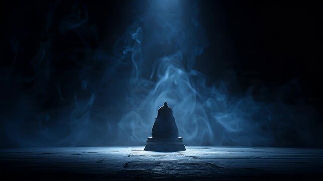 Mysterious Shiva Lingam Silhouette Blue Smoke Mahashivratri