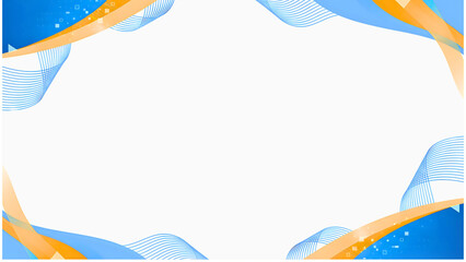 Elegant abstract certificate background featuring smooth blue and orange wave elements with a clean white center, suitable for awards, diplomas, and official documents.