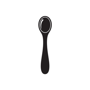 Black Spoon Isolated on White Background