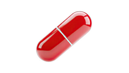 Red Capsule Isolated on White Background