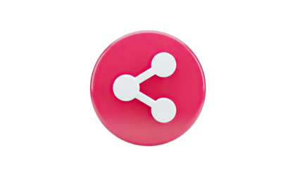 Share Icon in 3D: Sharing Concept on White Background