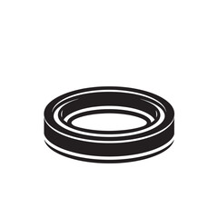 Fototapeta premium Black Washer Vector Icon Isolated on White