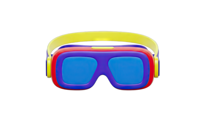 Colorful VR Headset on White Background