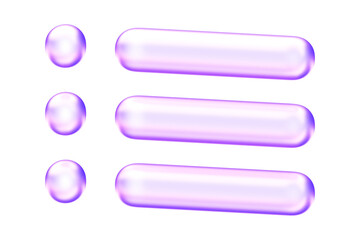 Translucent hamburger and kebab menu icon featuring rounded glassmorphism styling, Designed for modern UI and UX interfaces, suitable for navigation menus