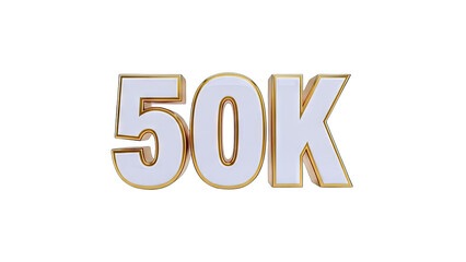 50K Gold and White Text on White Background
