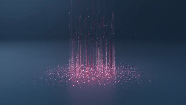 Abstract Light Rays and Particles Creating a Dynamic Visual Display