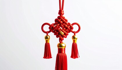 Chinese Knot Decoration with Tassels for New Year Celebration
