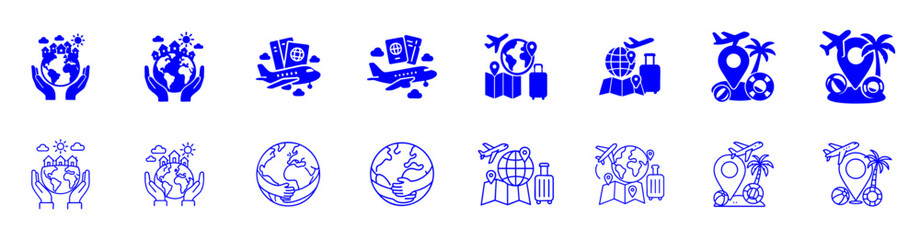 Collection of Travel and Global Tourism Icons