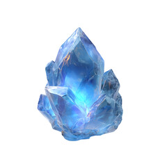 Obraz premium Beautiful Glowing Blue Crystal with Sharp Edges and Illuminated Surface