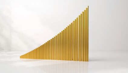 Obraz premium Golden Columns in Ascending Arrangement on a Minimalist Background
