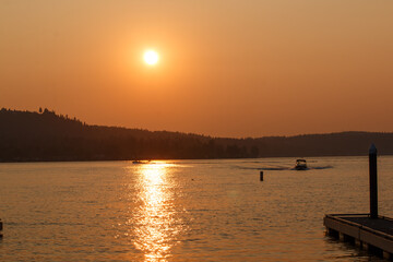sunset on the lake