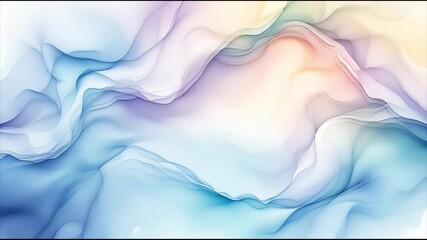 Abstract background with soft pastel colors flowing in translucent waves - Powered by Adobe