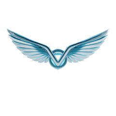 Obraz premium Elegant Blue Angel Wings Design for Fantasy and Spiritual Themes