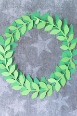 double green leaves frame