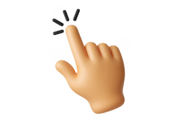 3d hand cursor clicking and selecting, interacting with technology, making a choice, digital communication symbol