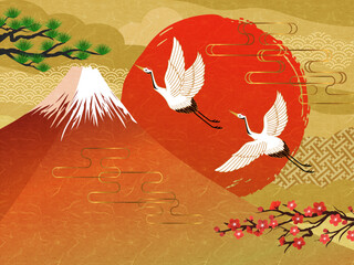 Obraz premium 正月背景