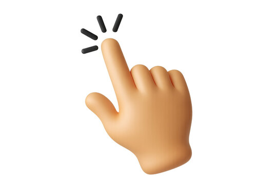 3d hand cursor clicking and selecting, interacting with technology, making a choice, digital communication symbol