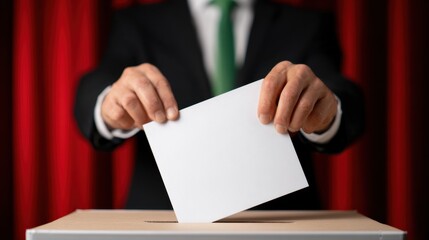 Ballot Casting in Business Environment: Close-Up Shot