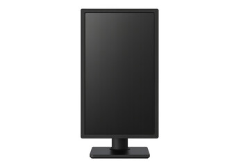 Blank vertical monitor display mockup on transparent background, showing digital screen technology and responsive design