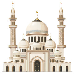 Fototapeta premium Eid Decorated Mosque Clipart PNG